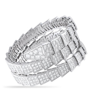 Bvlgari Serpenti Viper 18K White Gold Diamond Bracelet