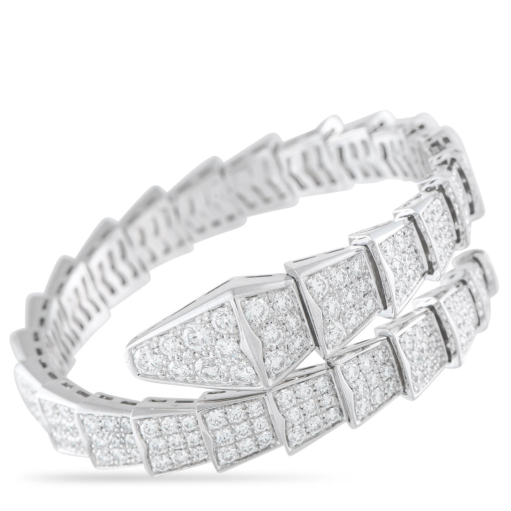 BvlgariSerpenti Viper 18K White Gold Diamond Bracelet Size Medium – This Bvlgari Serpenti Viper bracelet is bold and breathta