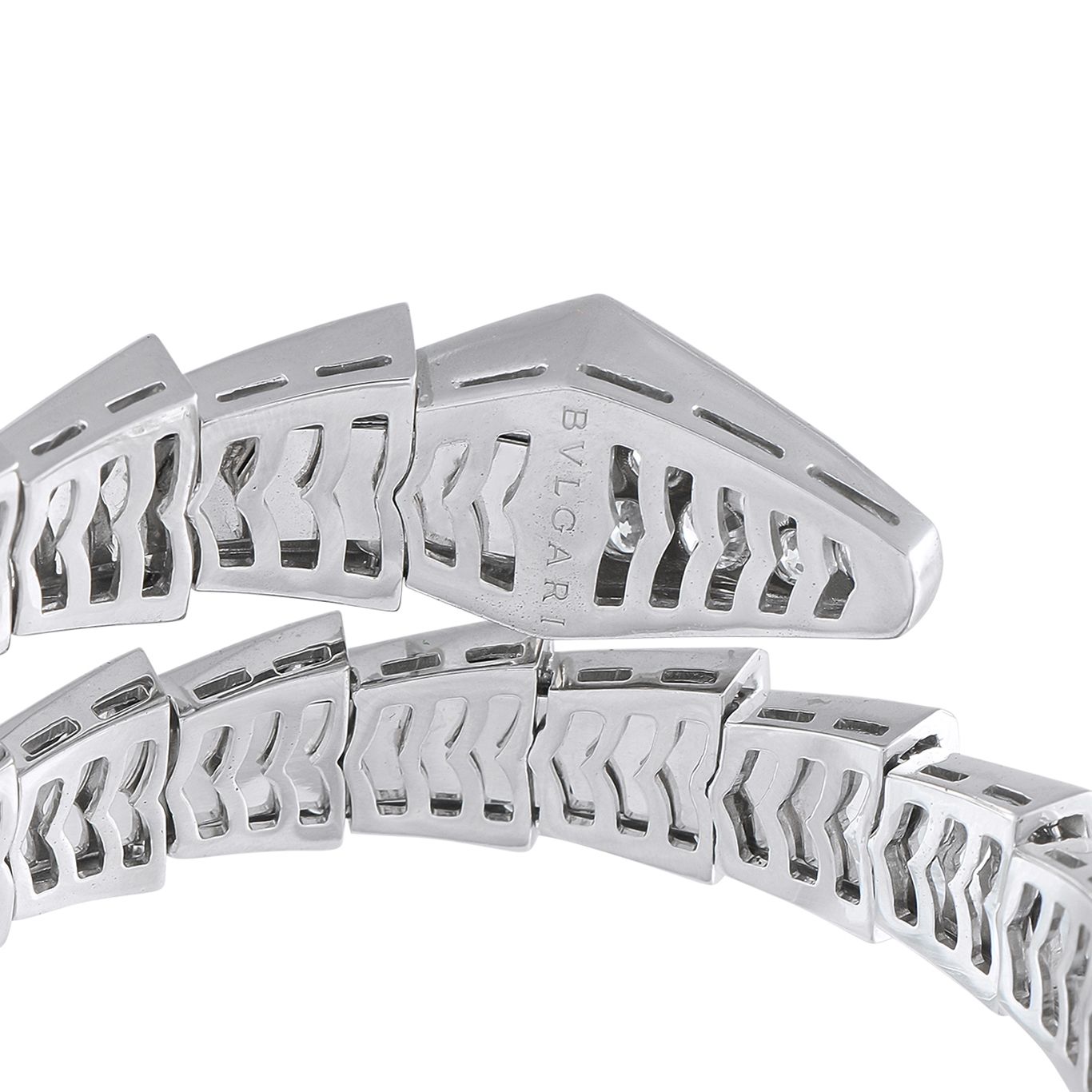 Bvlgari Serpenti Viper 18K White Gold Diamond Bracelet