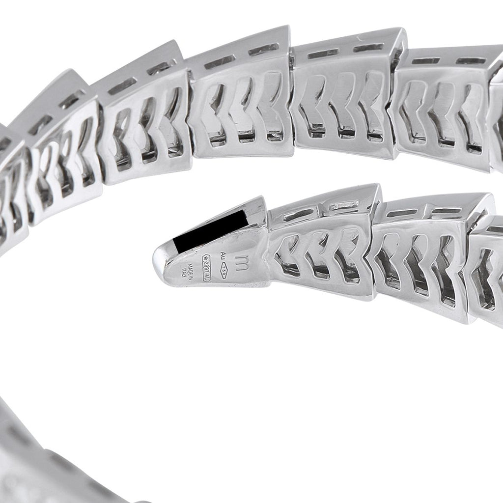 Bvlgari Serpenti Viper 18K White Gold Diamond Bracelet