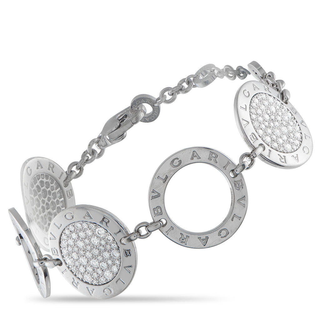 Bvlgari 18K White Gold 1.80ct Diamond Bracelet