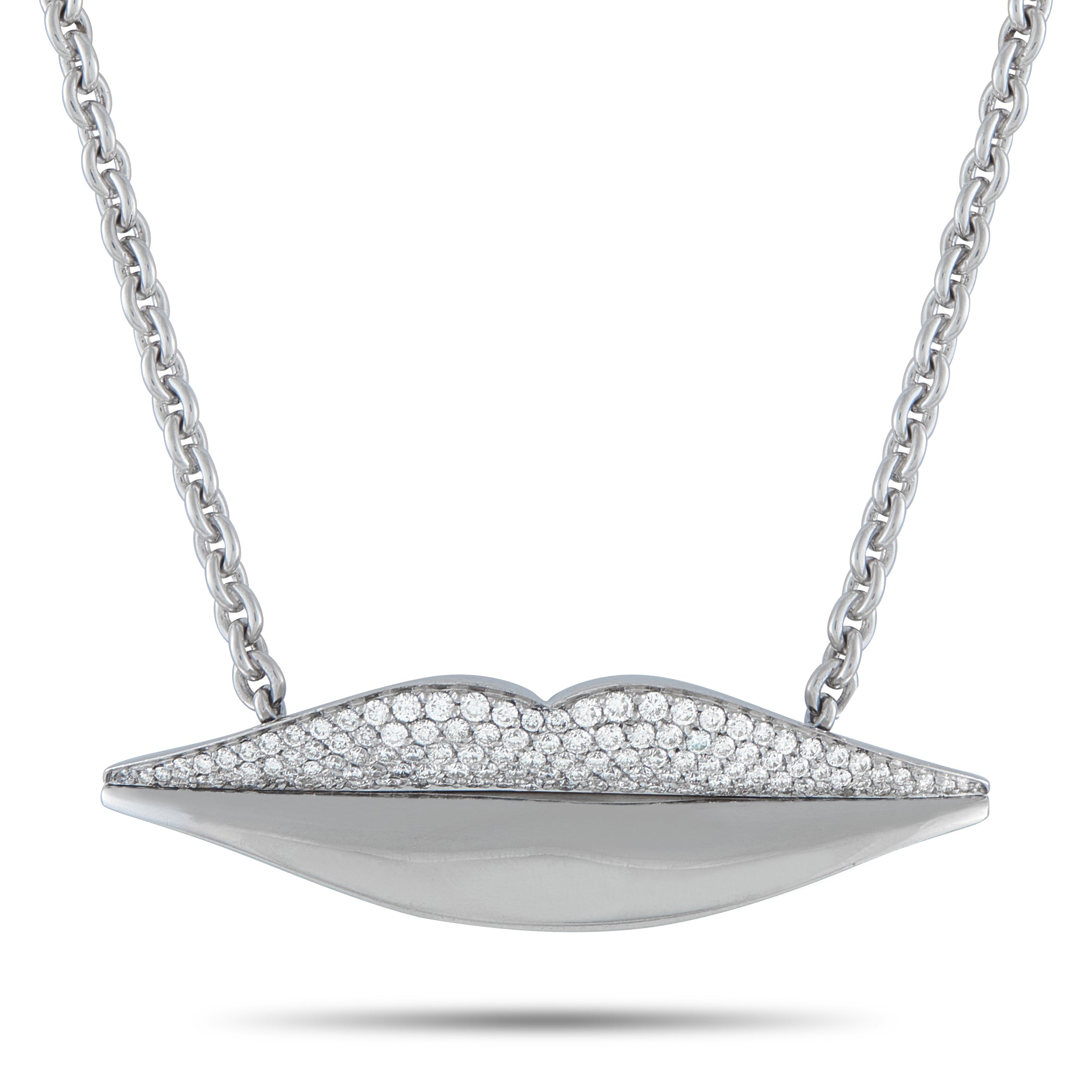 BvlgariEnigma 18K White Gold 2.0ct Diamond Pendant – This Bvlgari Enigma necklace features a contemporary design that is impo