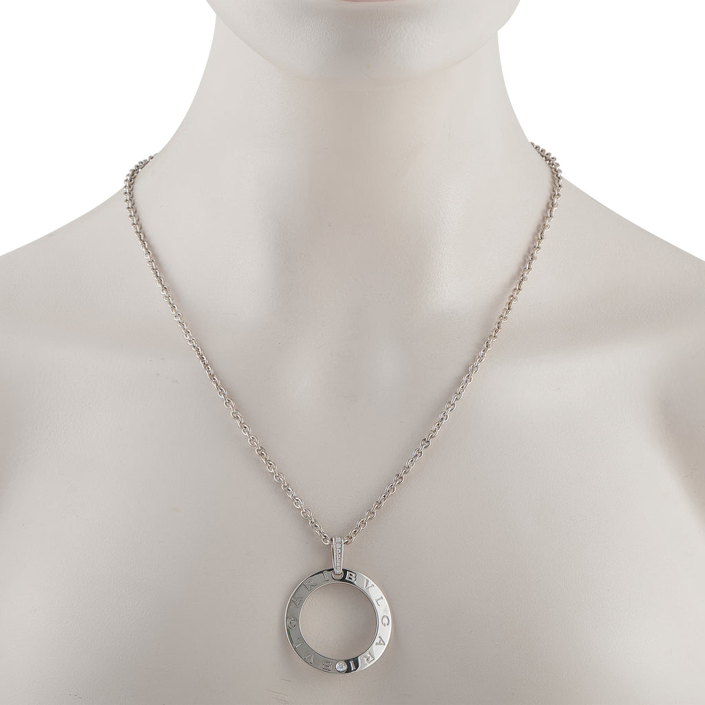 Bvlgari 18K White Gold Diamond Pendant