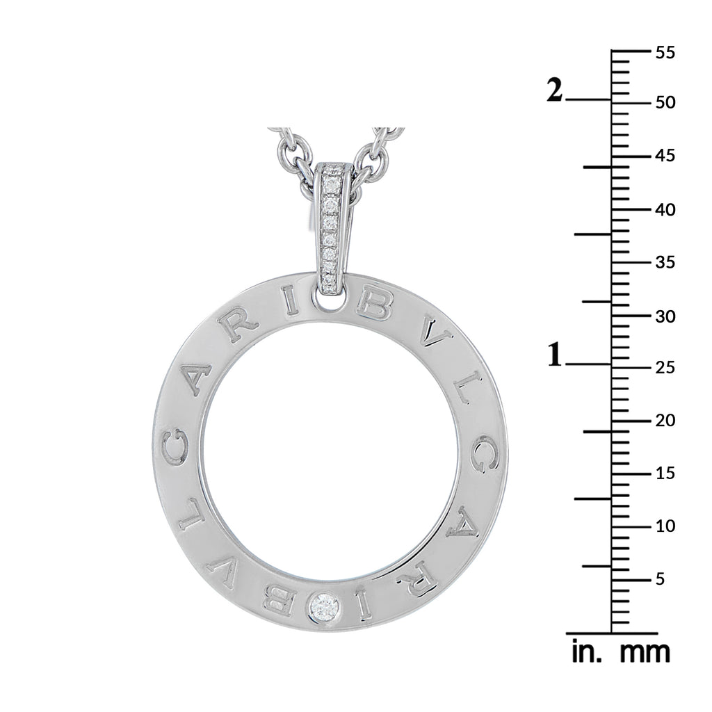 Bvlgari 18K White Gold Diamond Pendant