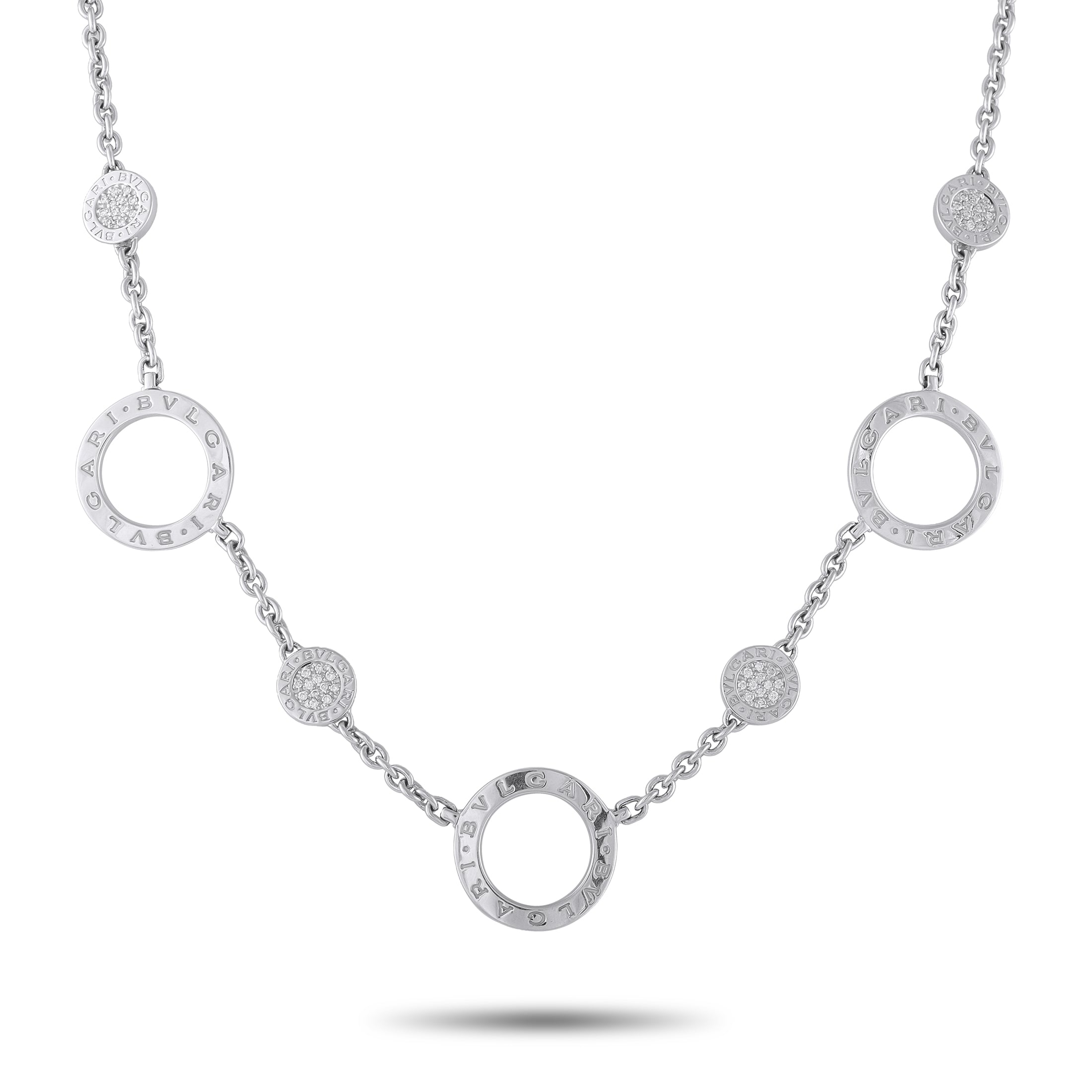 BVLGARI 18K White Gold Diamond Necklace