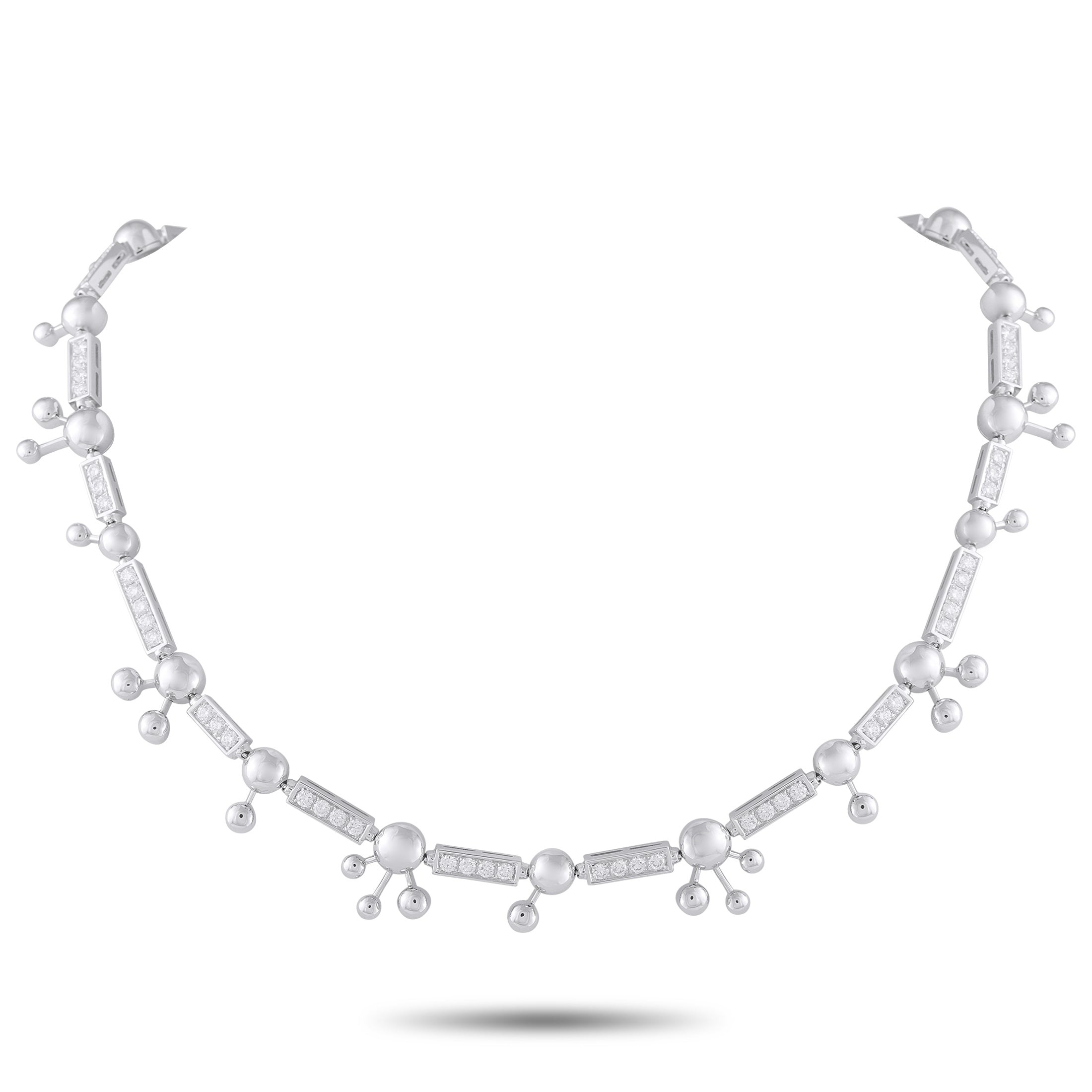 BVLGARI Astrale 18K White Gold 3.25ct Diamond Necklace