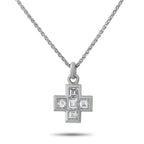 Bvlgari 18K White Gold 1.0ct Diamond Cross Pendant