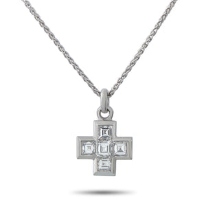 Bvlgari 18K White Gold 1.0ct Diamond Cross Pendant