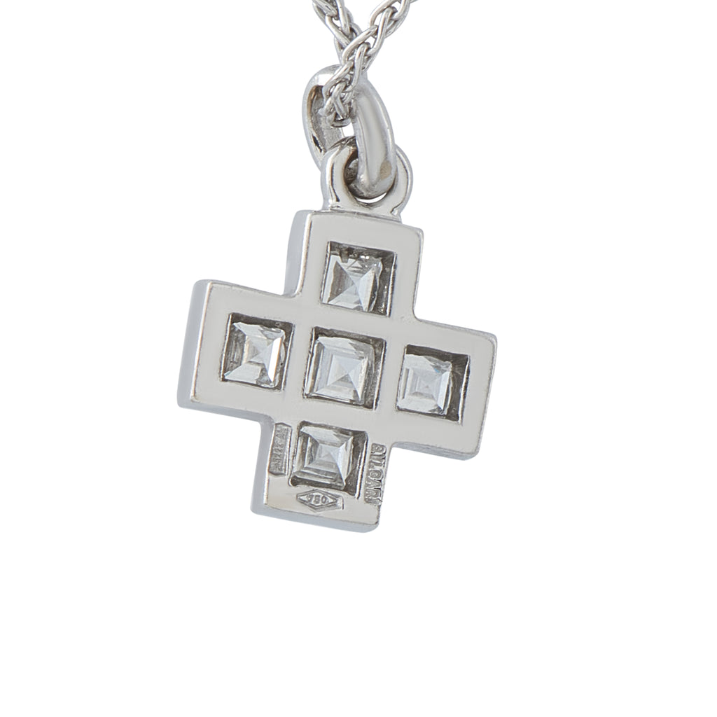 Bvlgari 18K White Gold 1.0ct Diamond Cross Pendant