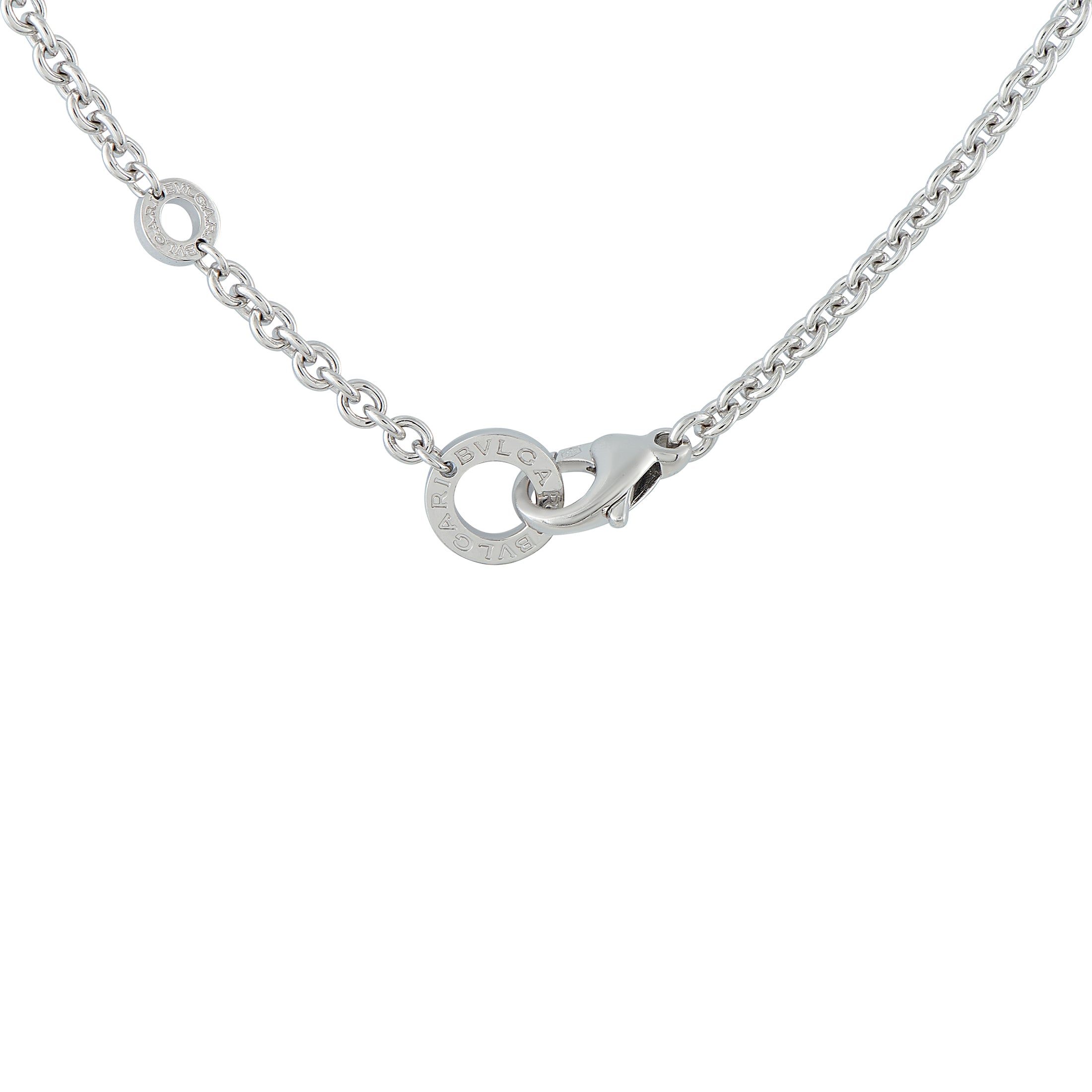 Bvlgari 18K White Gold 1.50ct Diamond and Onyx Necklace