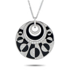 BVLGARI Intarsio 18K White Gold Diamond and Onyx Pendant