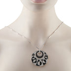 Bvlgari Intarsio 18K White Gold Diamond and Onyx Pendant