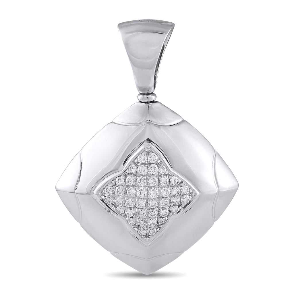 Bvlgari Pyramid 18K White Gold 0.65ct Diamond Pendant
