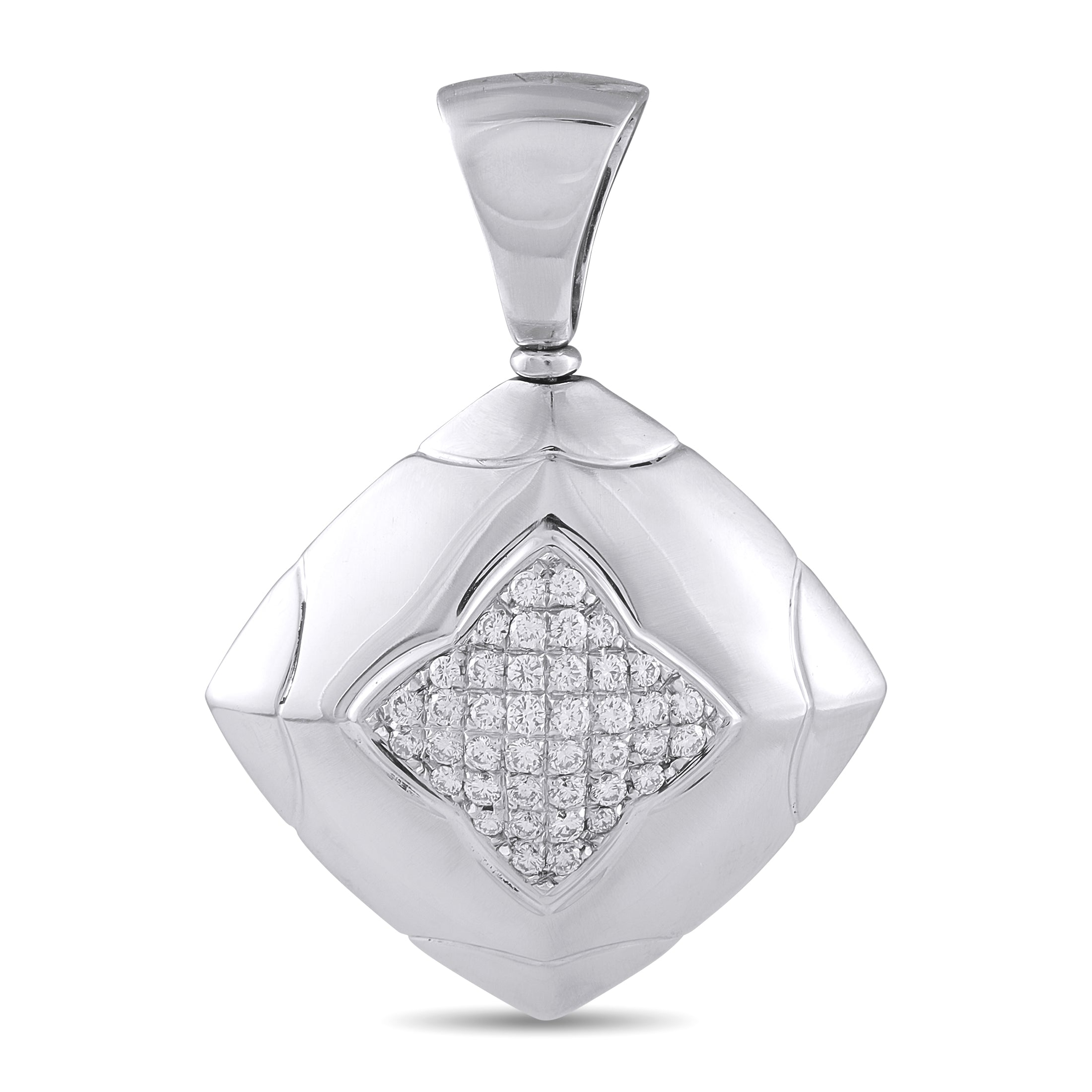 Bvlgari Pyramid 18K White Gold 0.65ct Diamond Pendant