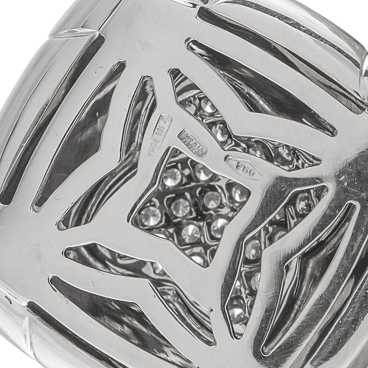 Bvlgari Pyramid 18K White Gold 0.65ct Diamond Pendant