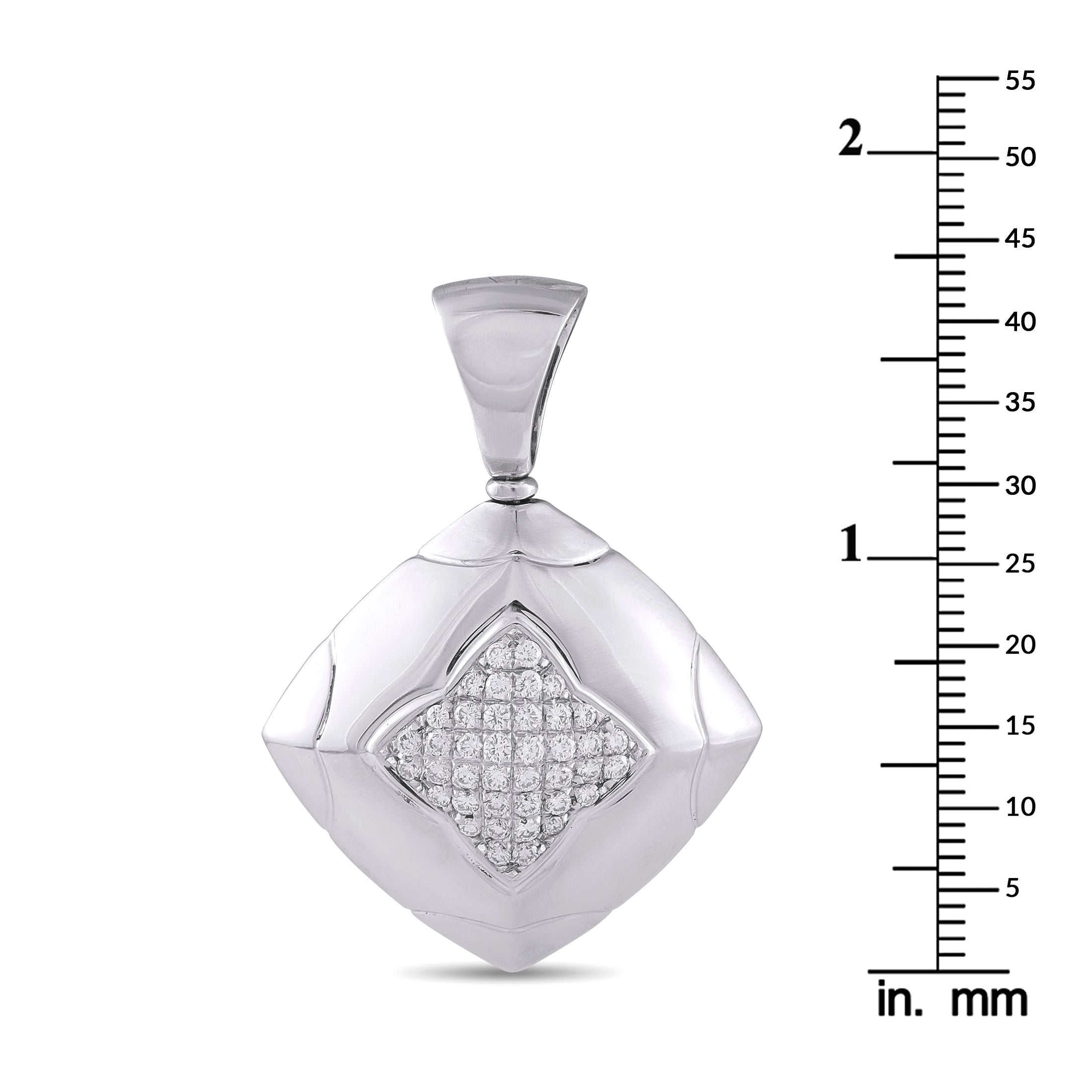 Bvlgari Pyramid 18K White Gold 0.65ct Diamond Pendant
