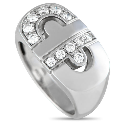Bvlgari Parentesi 18K White Gold 0.25ct Diamond Ring