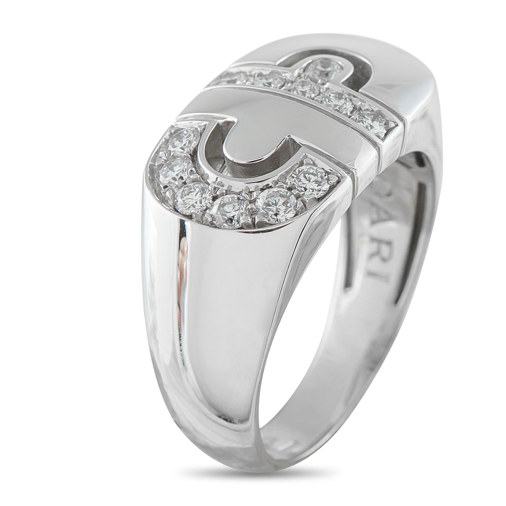 Bvlgari Parentesi 18K White Gold Diamond Ring