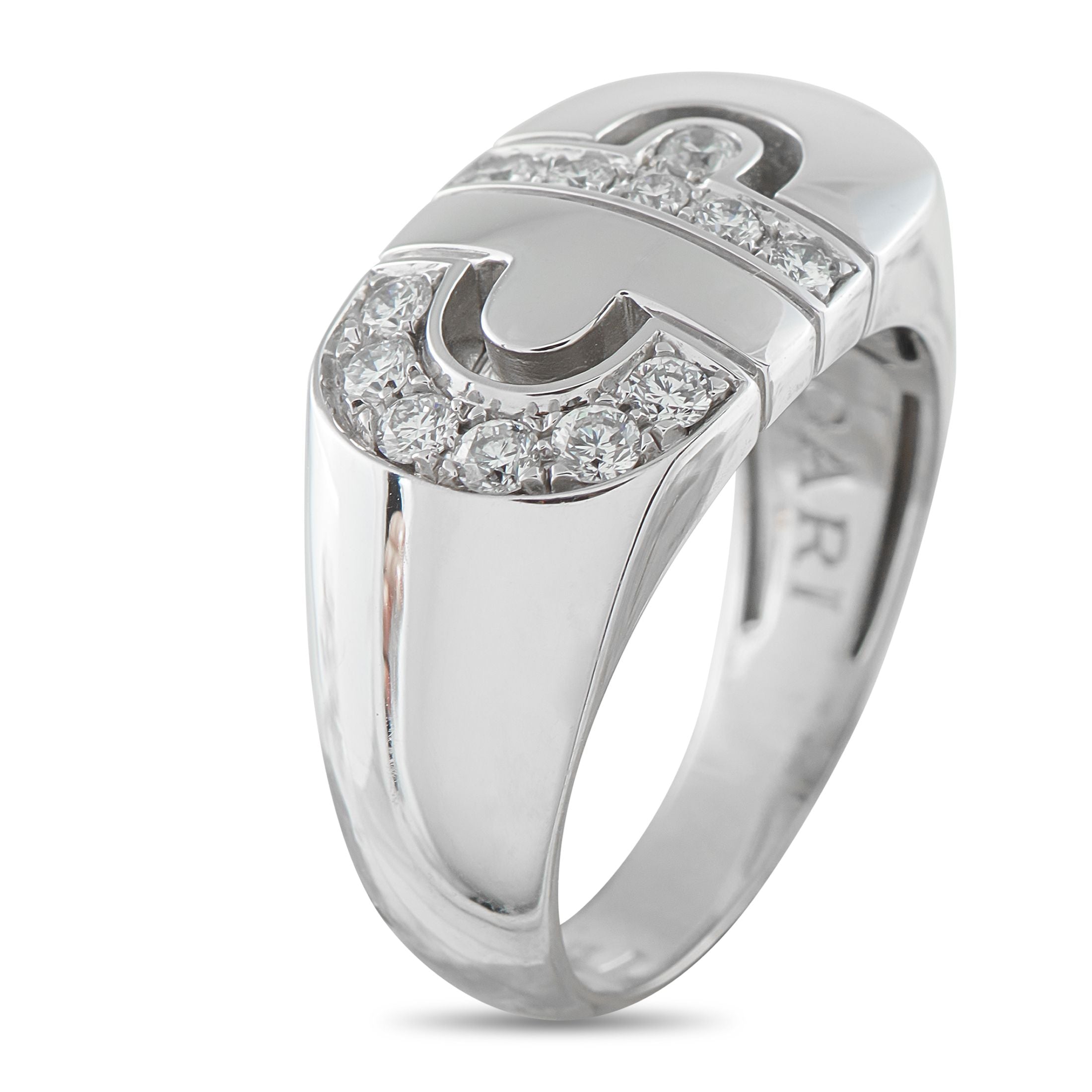 Bvlgari Parentesi 18K White Gold Diamond Ring