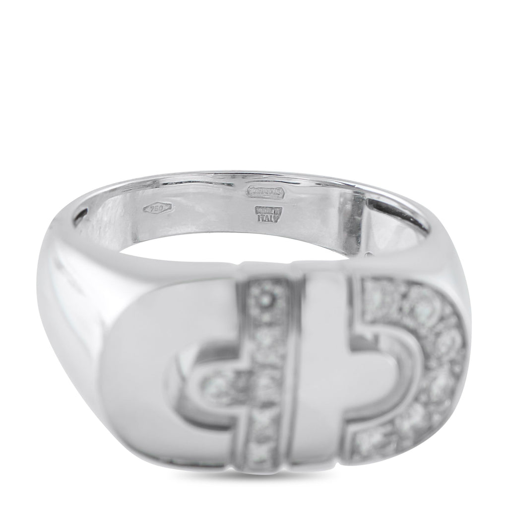 Bvlgari Parentesi 18K White Gold Diamond Ring