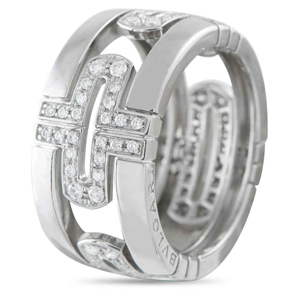 Bvlgari Parentesi 18K White Gold 0.72ct Diamond Ring