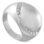 Bvlgari 18K White Gold Diamond Dome Ring