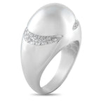 Bvlgari 18K White Gold Diamond Dome Ring