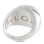 Bvlgari 18K White Gold Diamond Dome Ring