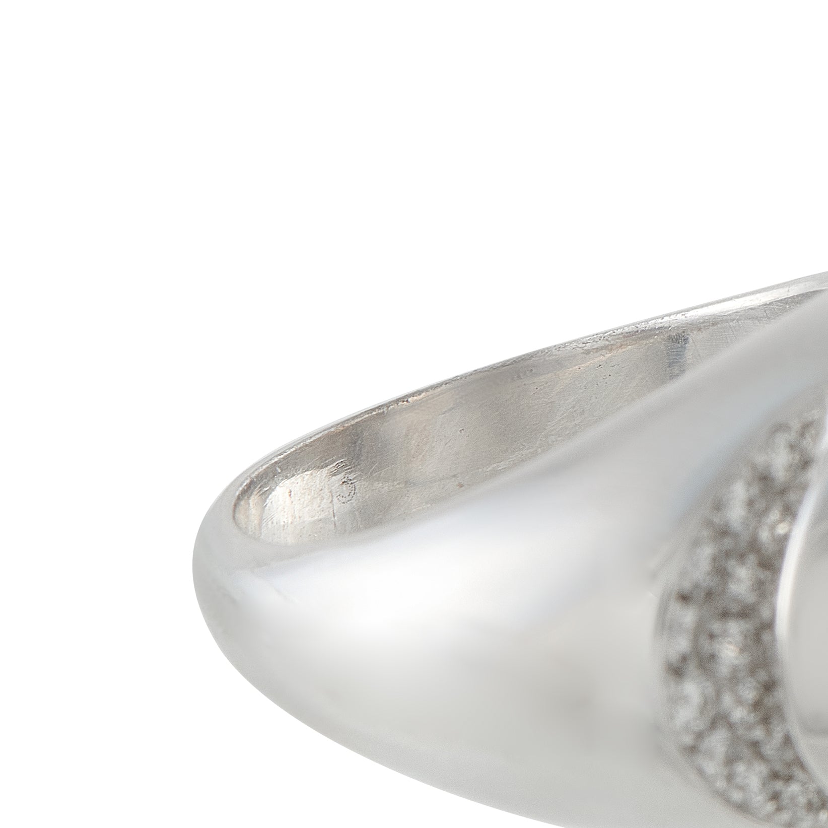 Bvlgari 18K White Gold Diamond Dome Ring