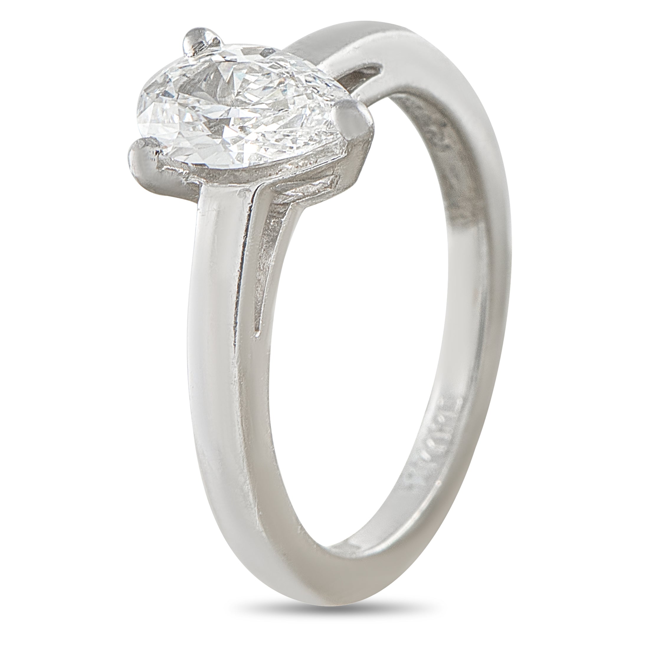 Bvlgari 18K White Gold 0.93ct Pear Shaped Diamond Engagement Ring