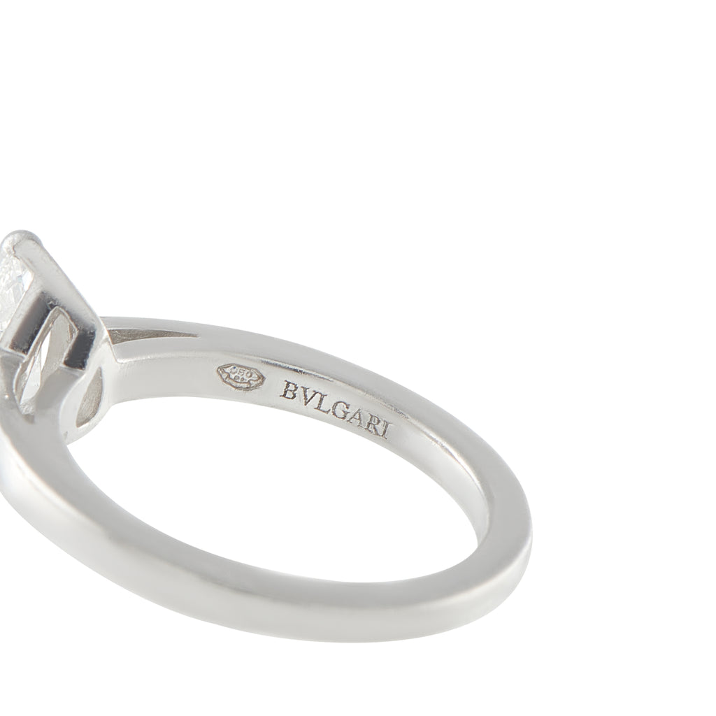 Bvlgari 18K White Gold 0.93ct Pear Shaped Diamond Engagement Ring
