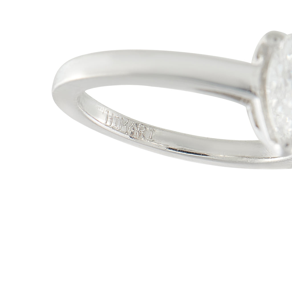 Bvlgari 18K White Gold 0.93ct Pear Shaped Diamond Engagement Ring