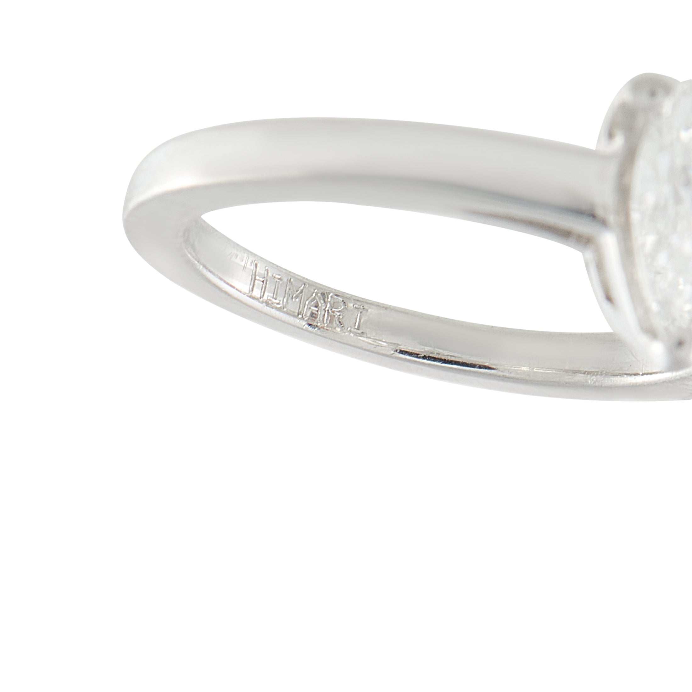 Bvlgari 18K White Gold 0.93ct Pear Shaped Diamond Engagement Ring