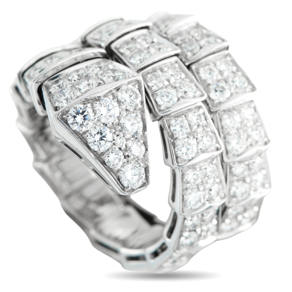 BVLGARI Serpenti 18K White Gold 2.77ct Diamond Ring