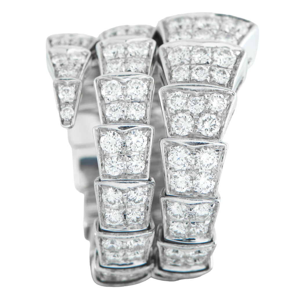Bvlgari Serpenti 18K White Gold 2.77ct Diamond Ring