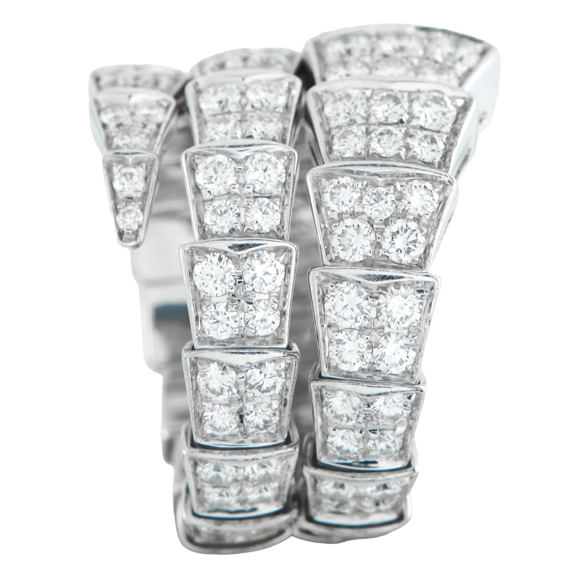 Bvlgari Serpenti 18K White Gold 2.77ct Diamond Ring
