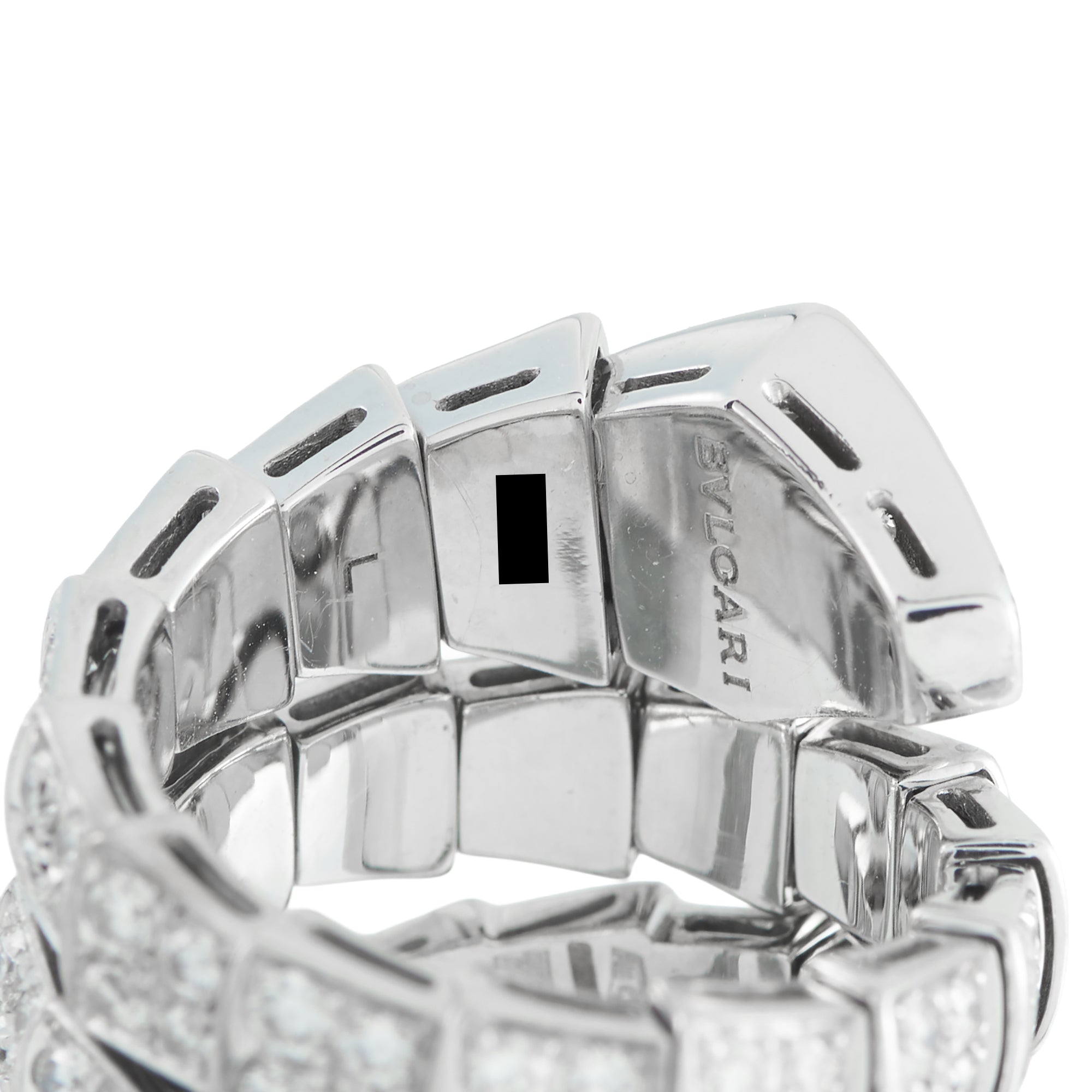 Bvlgari Serpenti 18K White Gold 2.77ct Diamond Ring