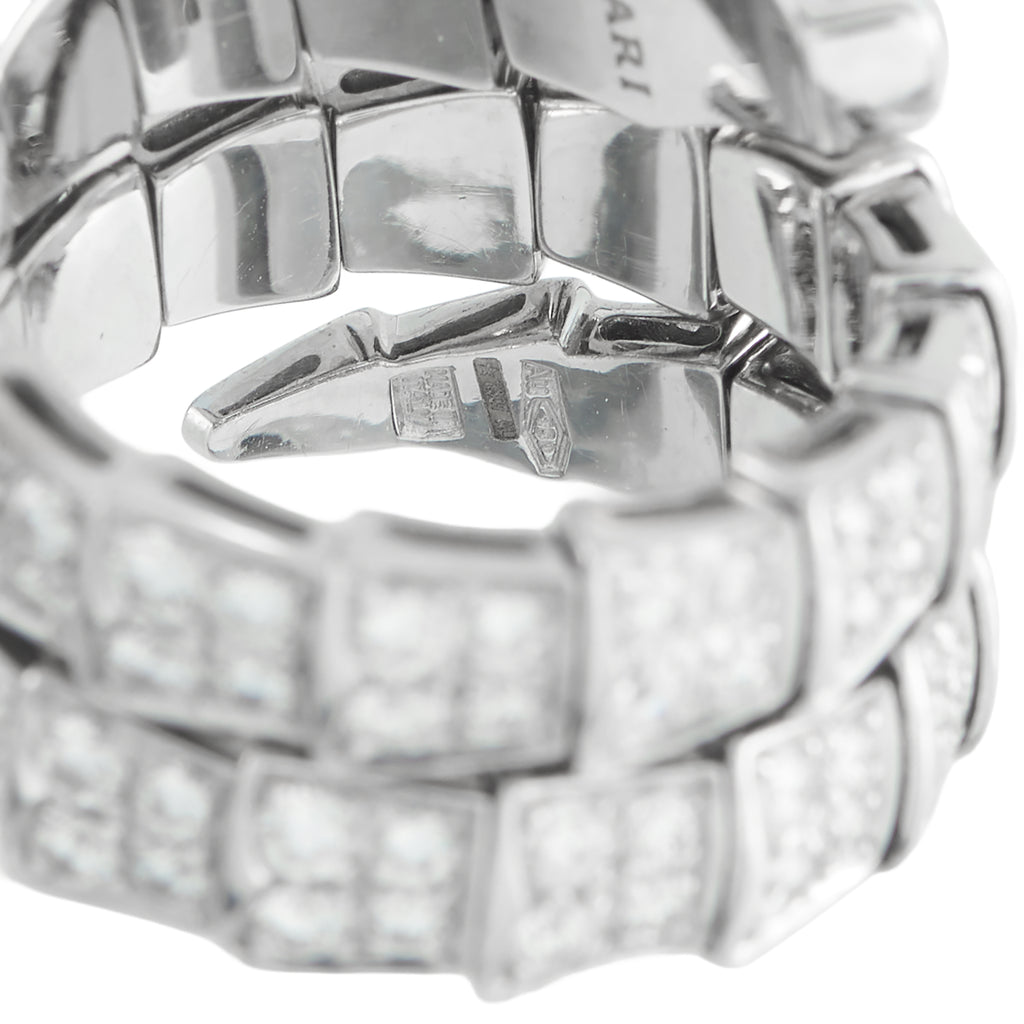 Bvlgari Serpenti 18K White Gold 2.77ct Diamond Ring