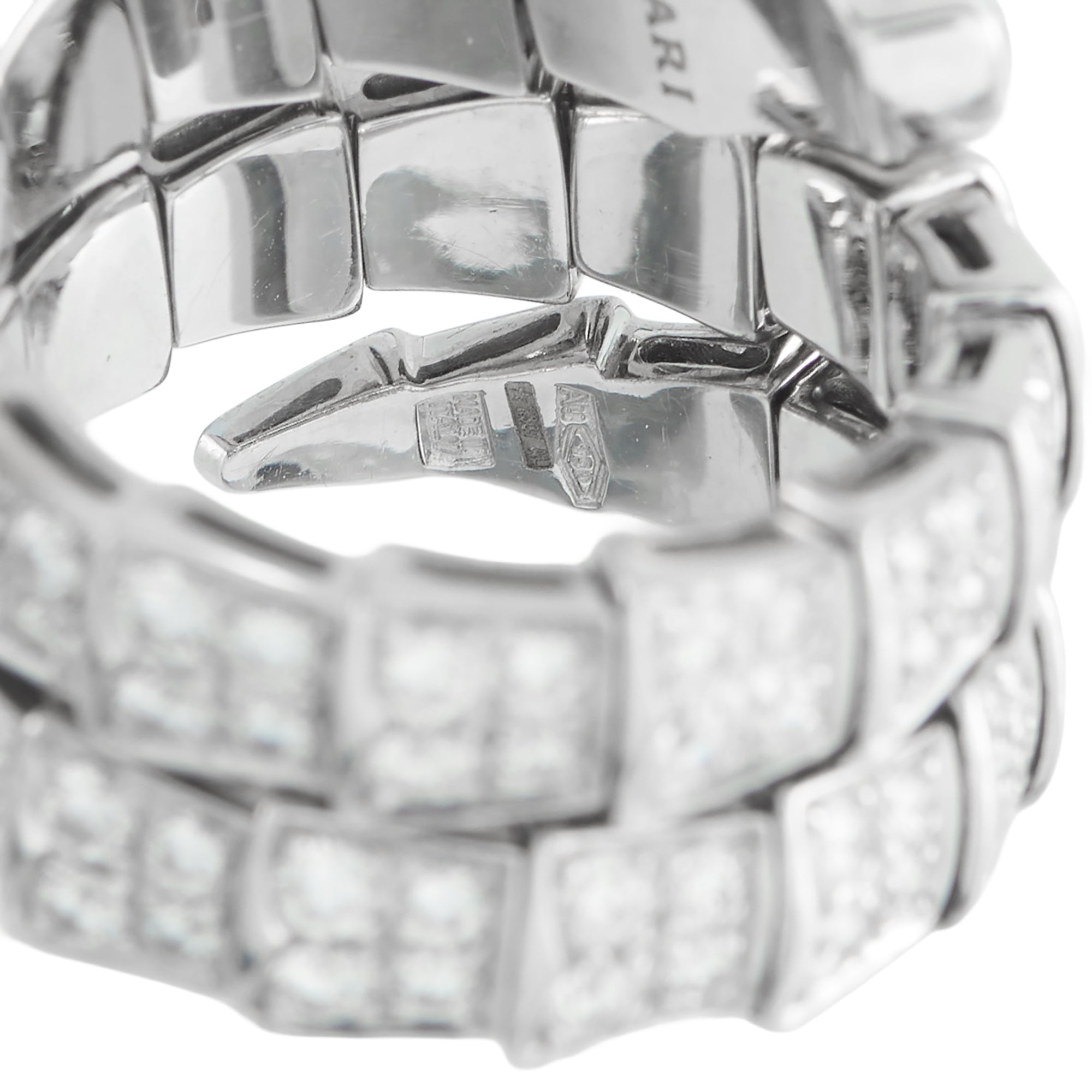 Bvlgari Serpenti 18K White Gold 2.77ct Diamond Ring
