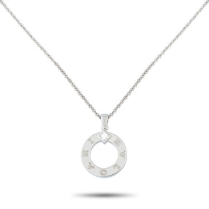 Bvlgari 18K White Gold Diamond Circle Pendant