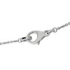 White gold pendant connector with small black-set detail and chain clasp