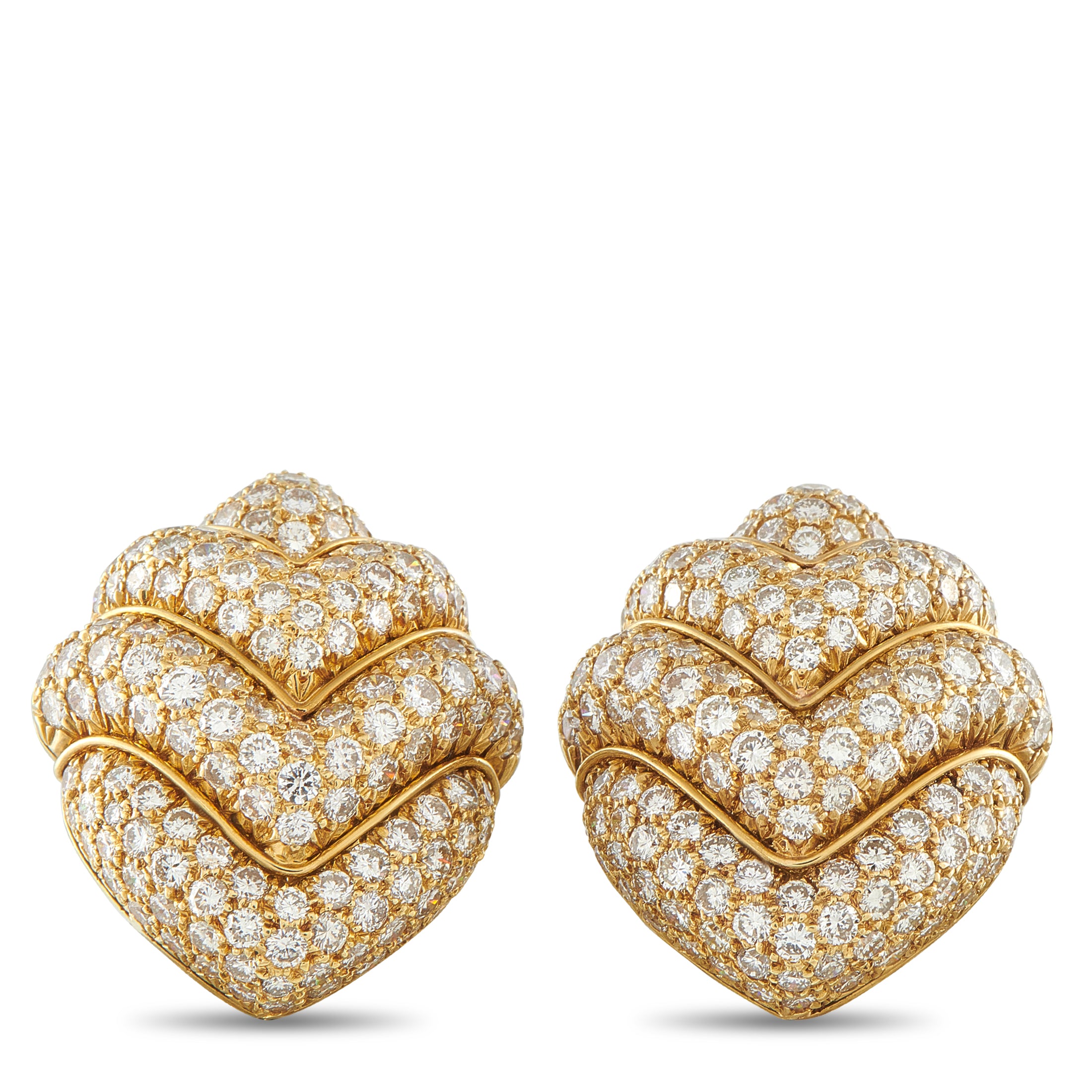 BVLGARI 18K Yellow Gold 10.07ct Diamond Clip-On Earrings