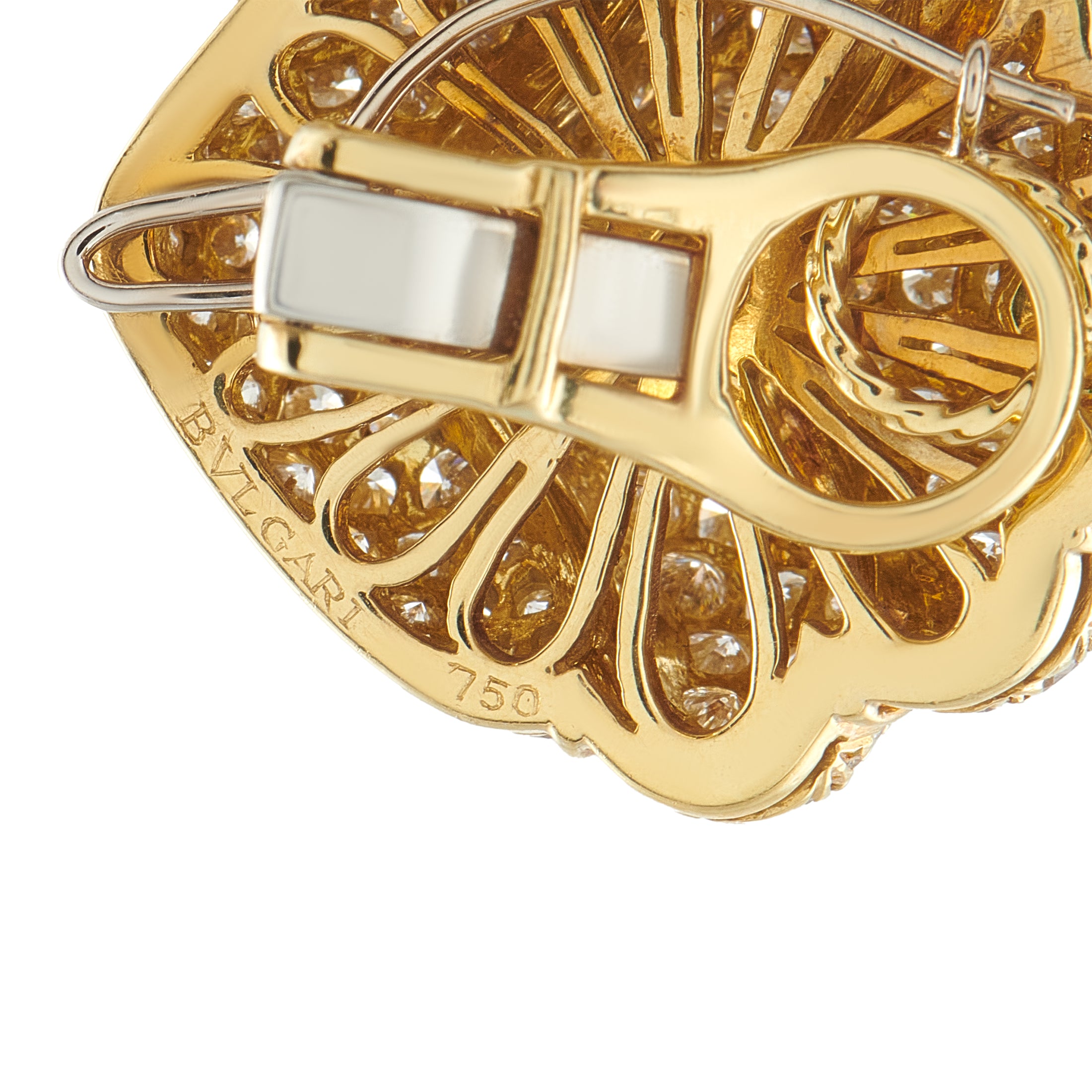 Bvlgari 18K Yellow Gold 10.07ct Diamond Clip-On Earrings