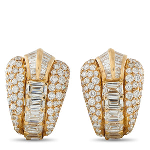 Bvlgari Vintage 18K Yellow Gold 12.0ct Diamond Earrings