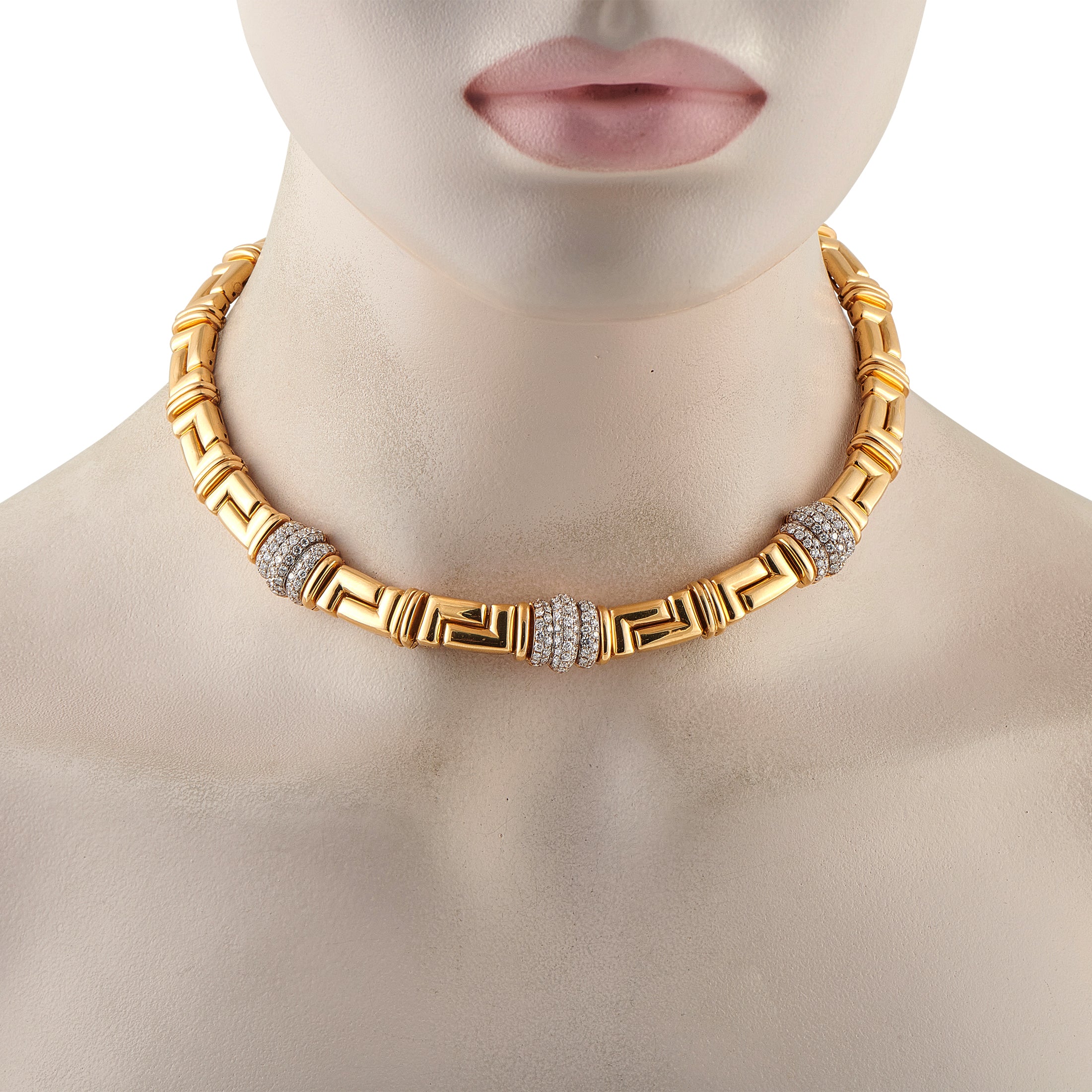 Bvlgari Vintage 18K Yellow Gold 4.0ct Diamond Necklace