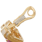 Bvlgari 18K Yellow Gold 2.50ct Diamond and Sapphire Clip-On Earrings