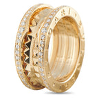 Bvlgari B.Zero1 18K yellow gold ring with pavé diamonds