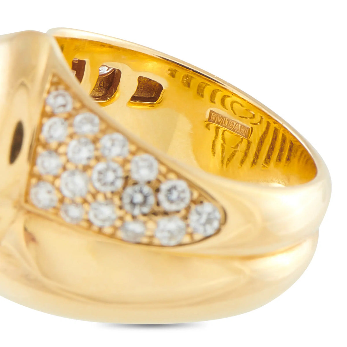 Bvlgari vintage 18K yellow gold double-band diamond ring