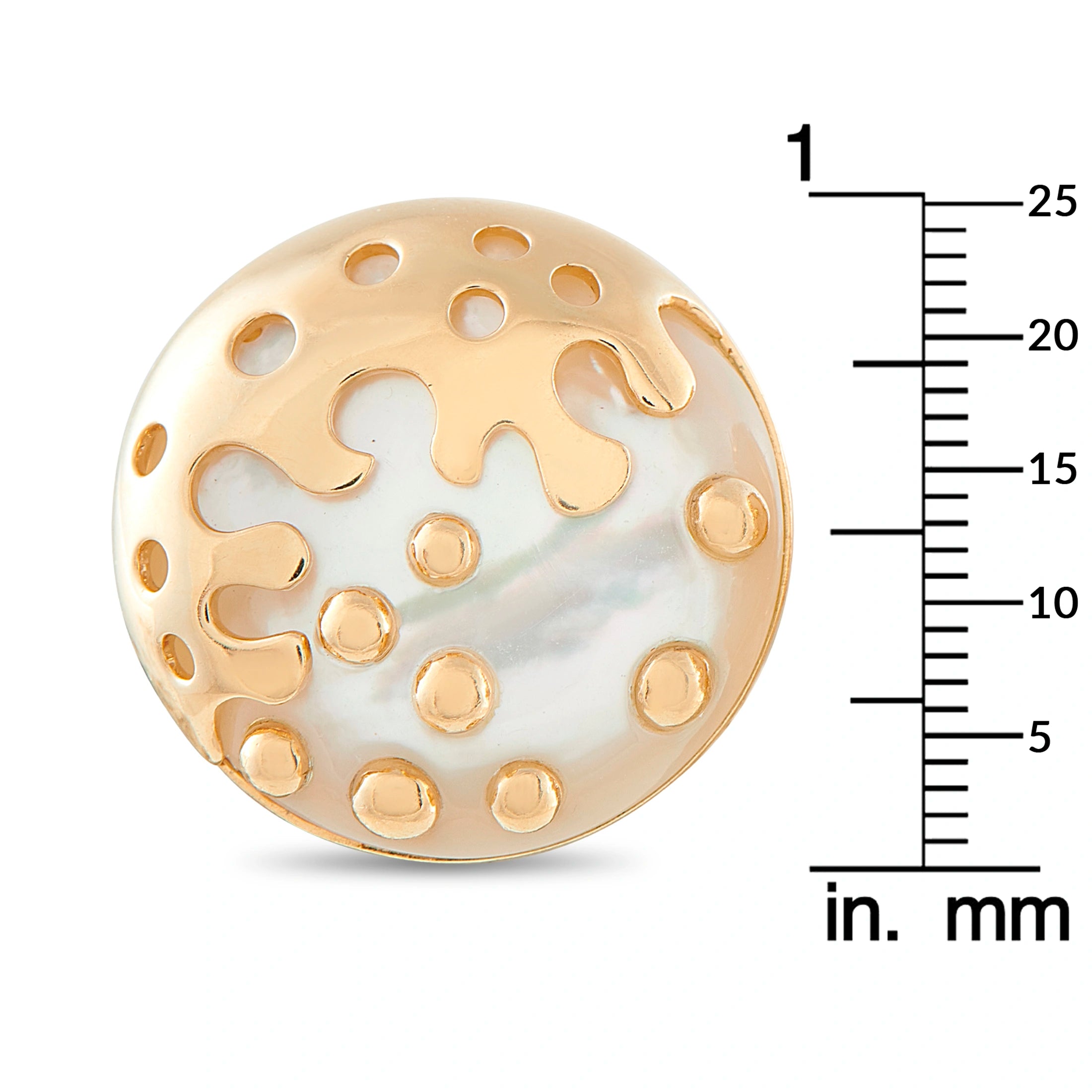 Bvlgari 18K Yellow Gold Mother of Pearl Earrings
