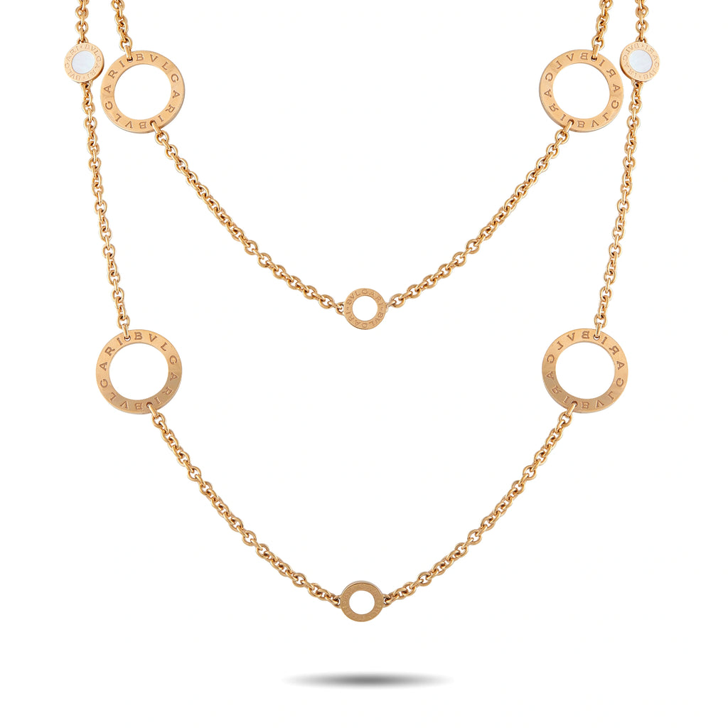 Bvlgari 18K Yellow Gold Open Circle Station Necklace